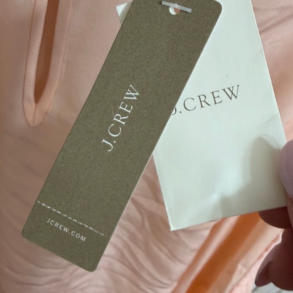 NWT J. Crew Peach Silk Lace-Trim Long Sleeve Blouse - Picture 7 of 11